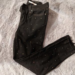 Levi's 711 Skinny Studded Ankle Jeans Soft Black